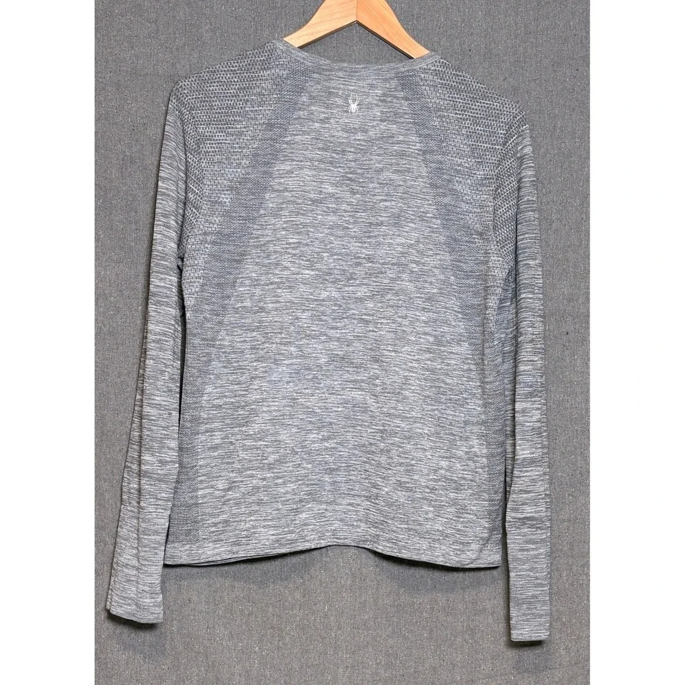 Spyder Active Womens Medium Grey Space Dye Long Sleeve Seamless Training Top